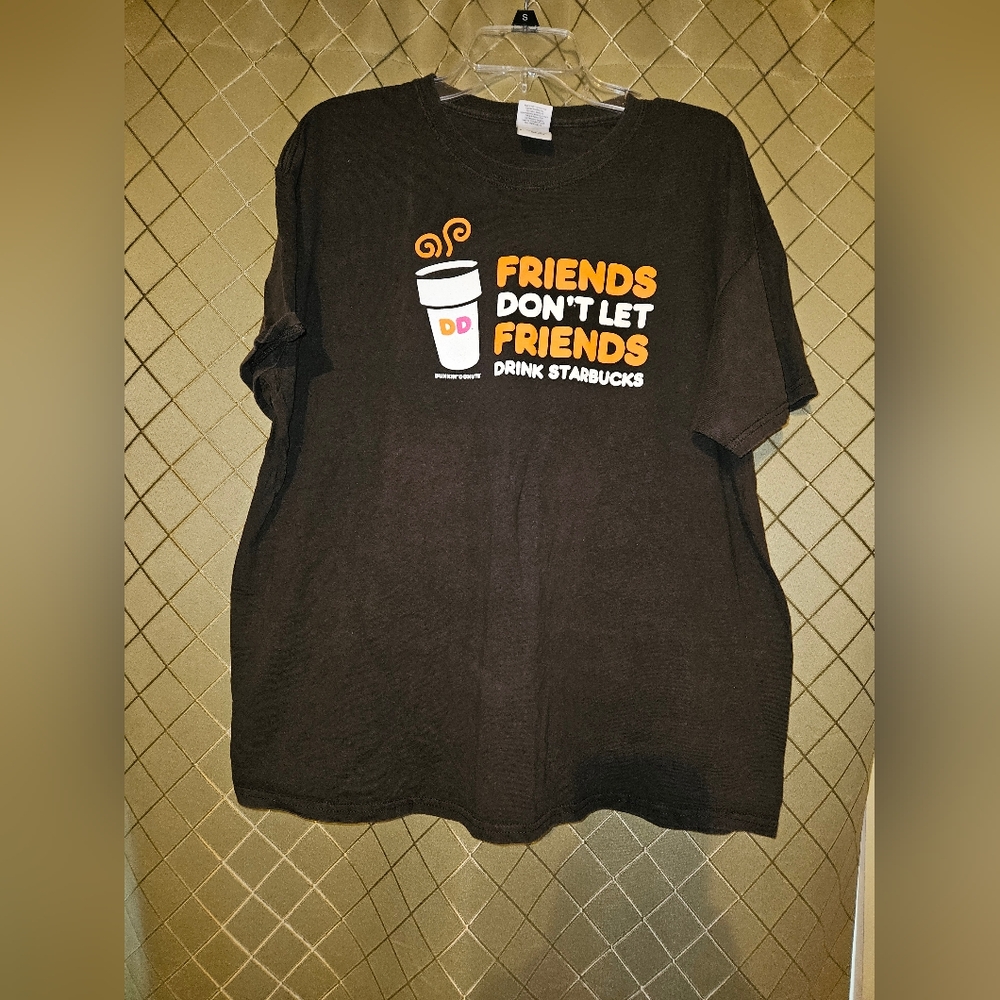 Dunkin Donuts dark brown T shirt unisex XL